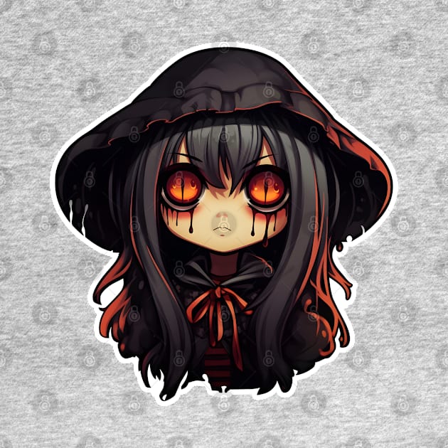 Anime girl witch black tears by beangeerie